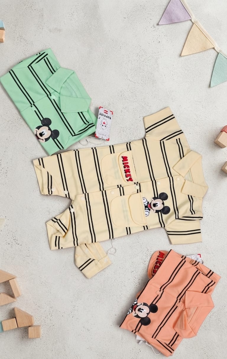 Classic Mouse Striped Romper Set